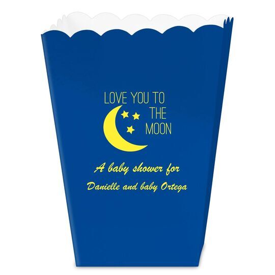 Love You To The Moon Mini Popcorn Boxes